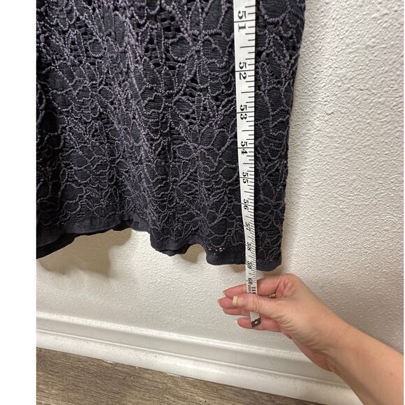 Milo Black & Deep Purple Lace Floral Crochet VNeck Strappy Maxi Dress P - Picture 12 of 12